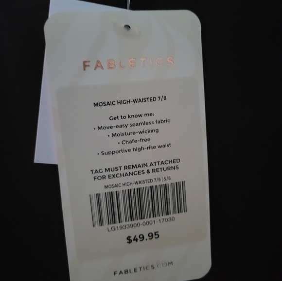 Fabletics | Mosaic High Waisted 7/8 Legging Black Size Small - Picture 2 of 6